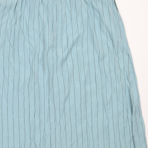 Vera & Lucy Womens Blue Striped Viscose Flare Skirt Size S