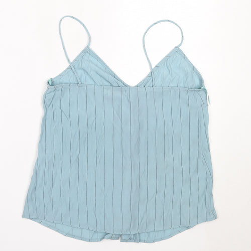 Vera & Lucy Womens Blue Striped Viscose Camisole Blouse Size S V-Neck
