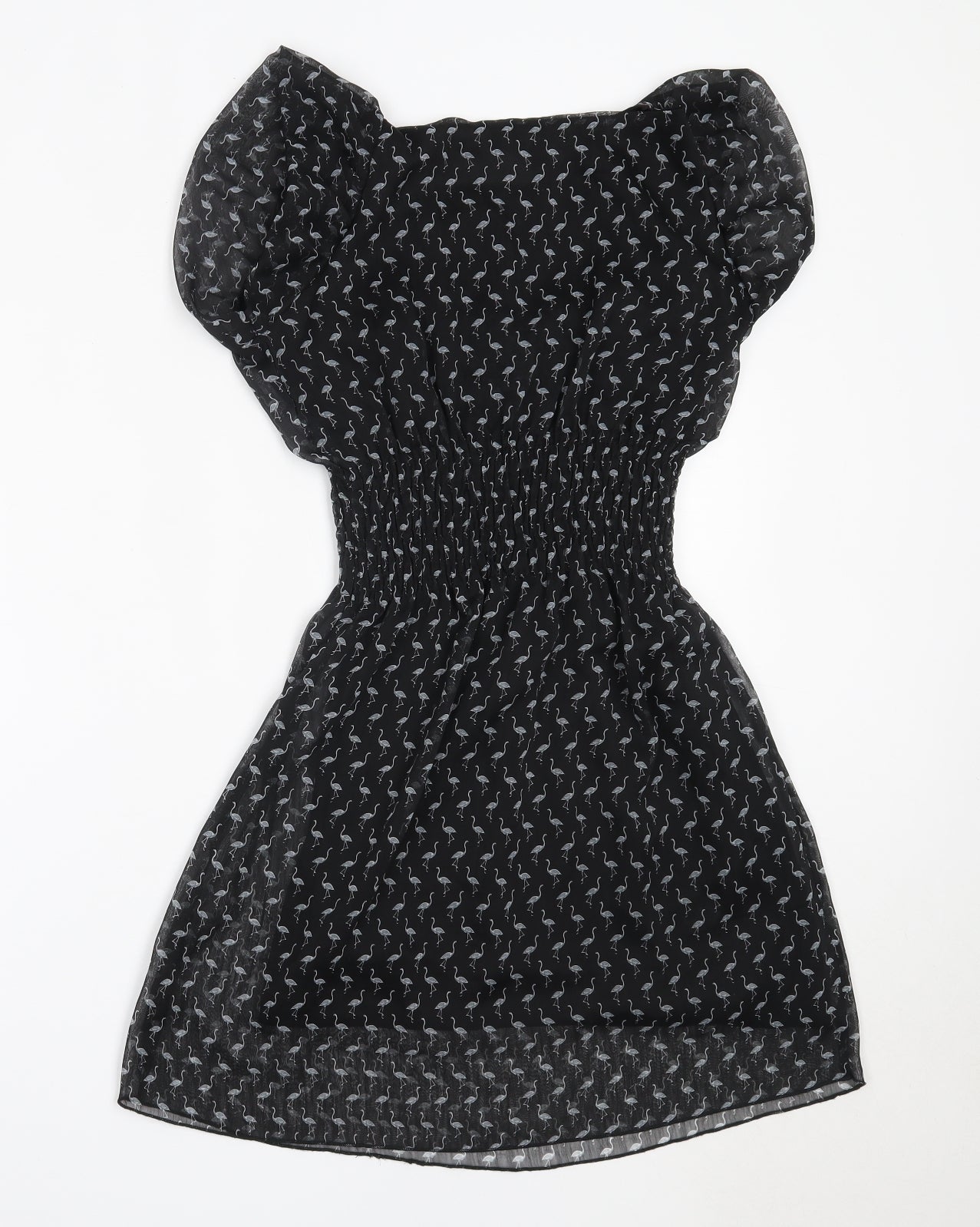 Mela London Womens Black  Polyester Fit & Flare  Size 8  Round Neck