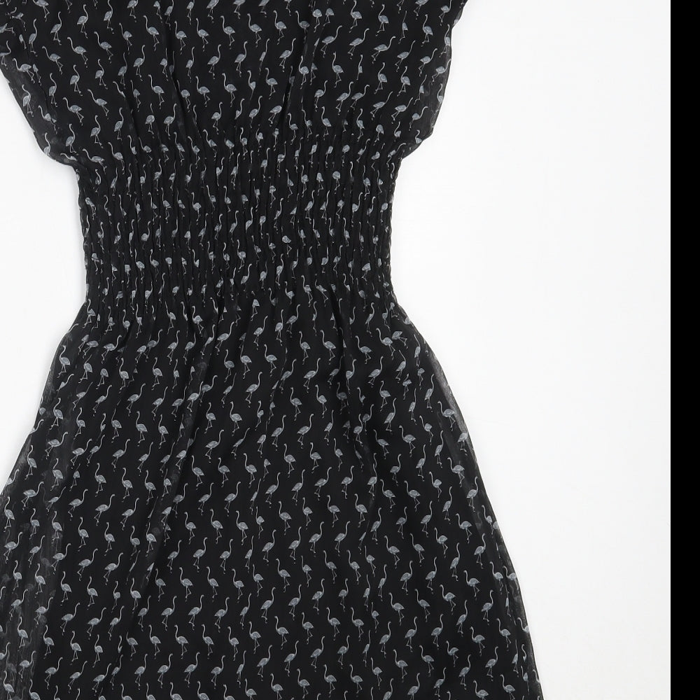 Mela London Womens Black  Polyester Fit & Flare  Size 8  Round Neck
