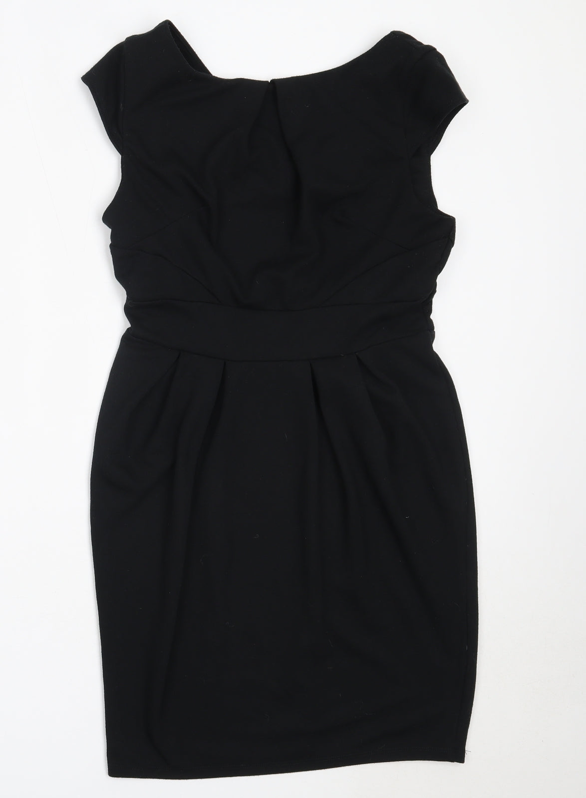 Dorothy Perkins Womens Black  Polyester Shift  Size 12  Round Neck