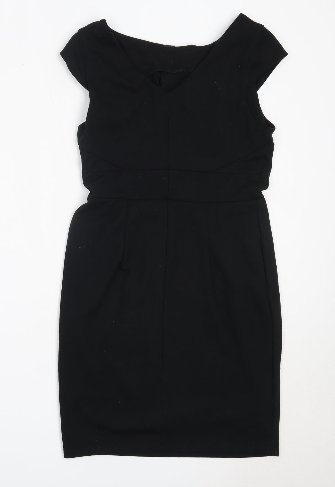 Dorothy Perkins Womens Black  Polyester Shift  Size 12  Round Neck