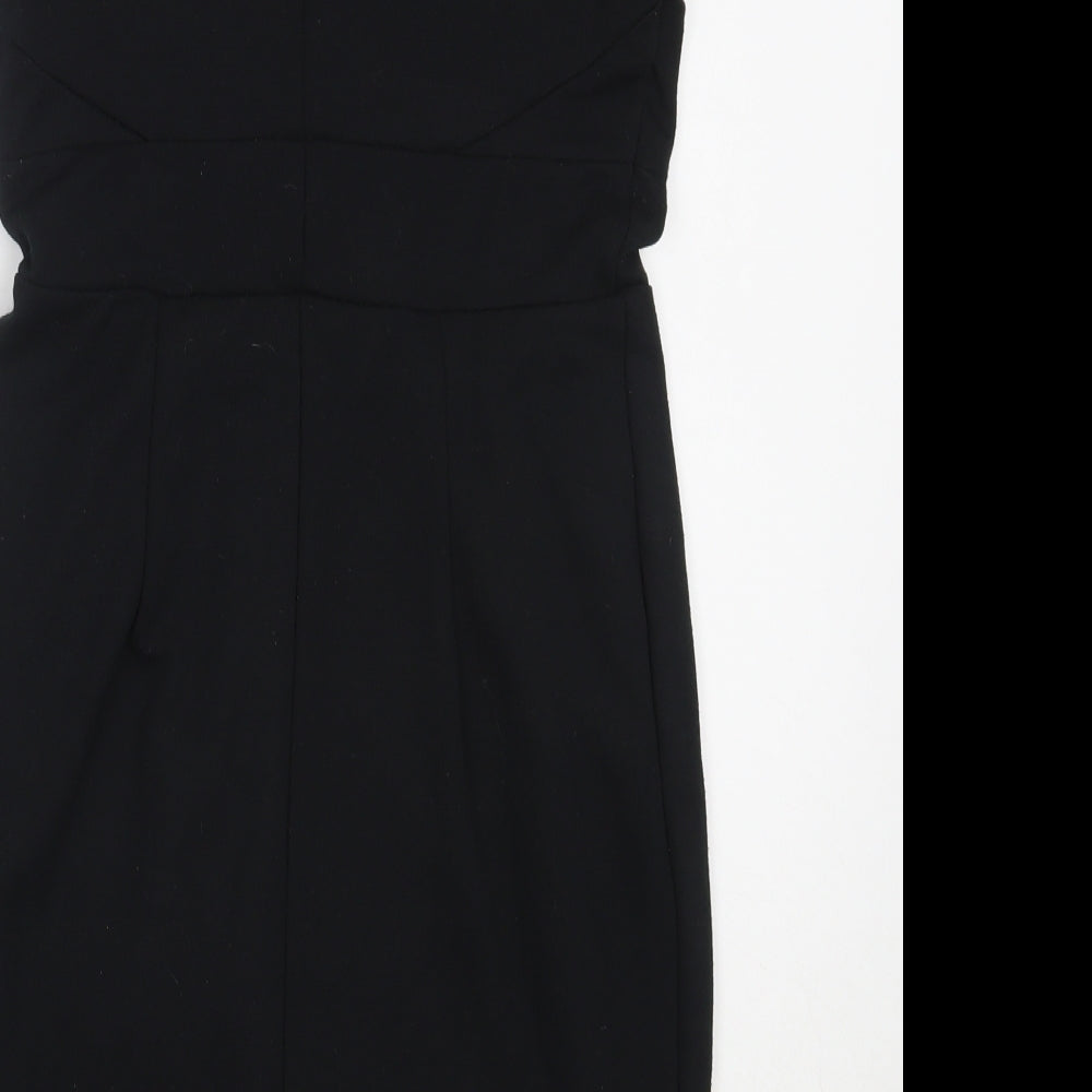 Dorothy Perkins Womens Black  Polyester Shift  Size 12  Round Neck