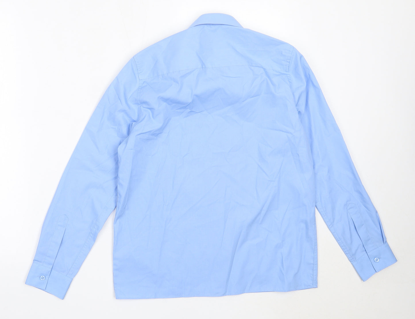 Marks and Spencer Boys Blue  Polyester Basic Button-Up Size 12-13 Years Collared  - school