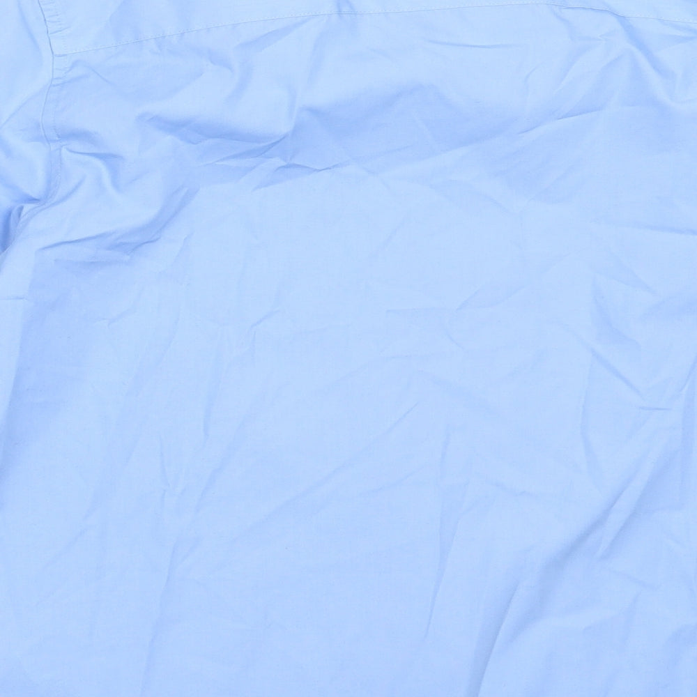 Marks and Spencer Boys Blue  Polyester Basic Button-Up Size 12-13 Years Collared  - school