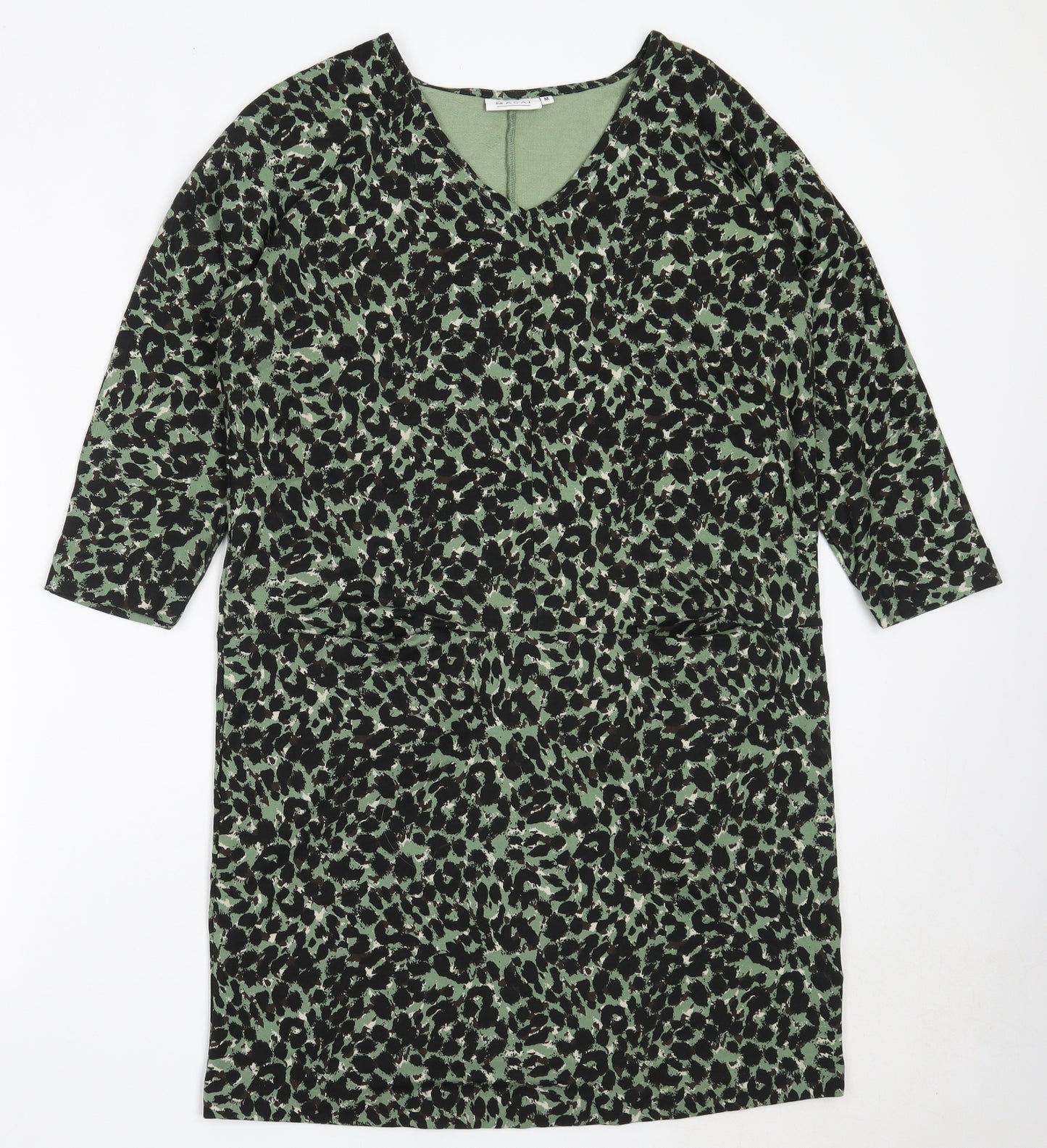 Masai Womens Green  Viscose Shift  Size M  V-Neck