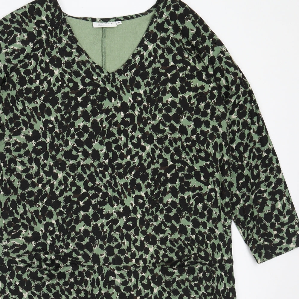 Masai Womens Green  Viscose Shift  Size M  V-Neck