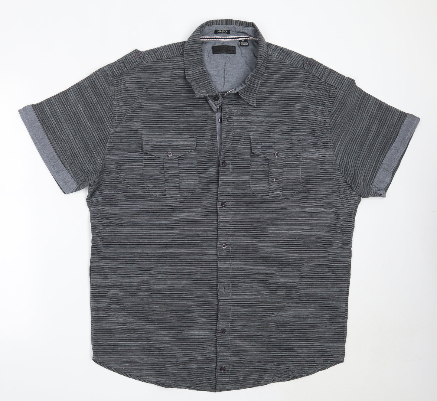 Steve's Jeans Mens Grey  Cotton  Button-Up Size 2XL Collared