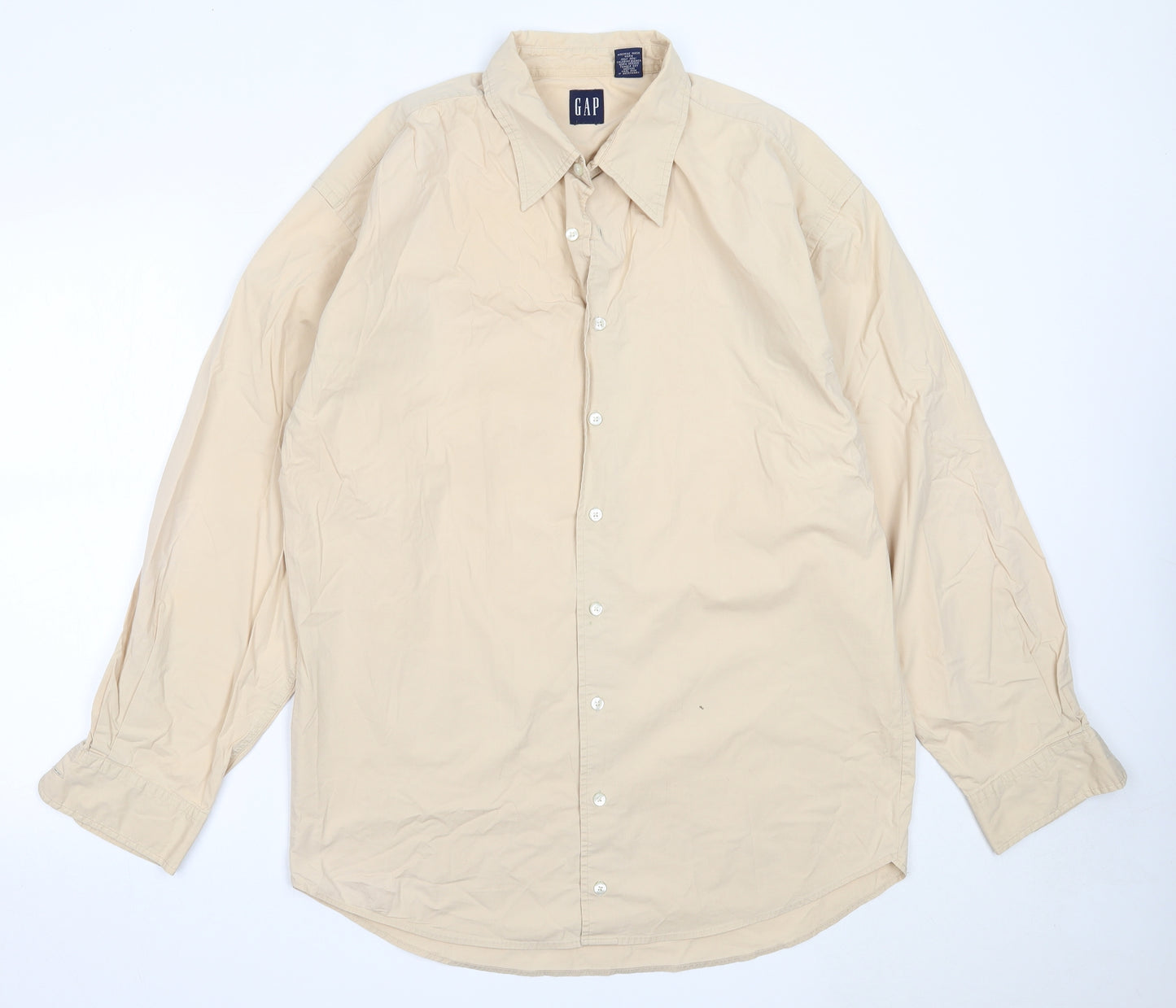 Gap Mens Beige  Cotton  Button-Up Size 2XL Collared