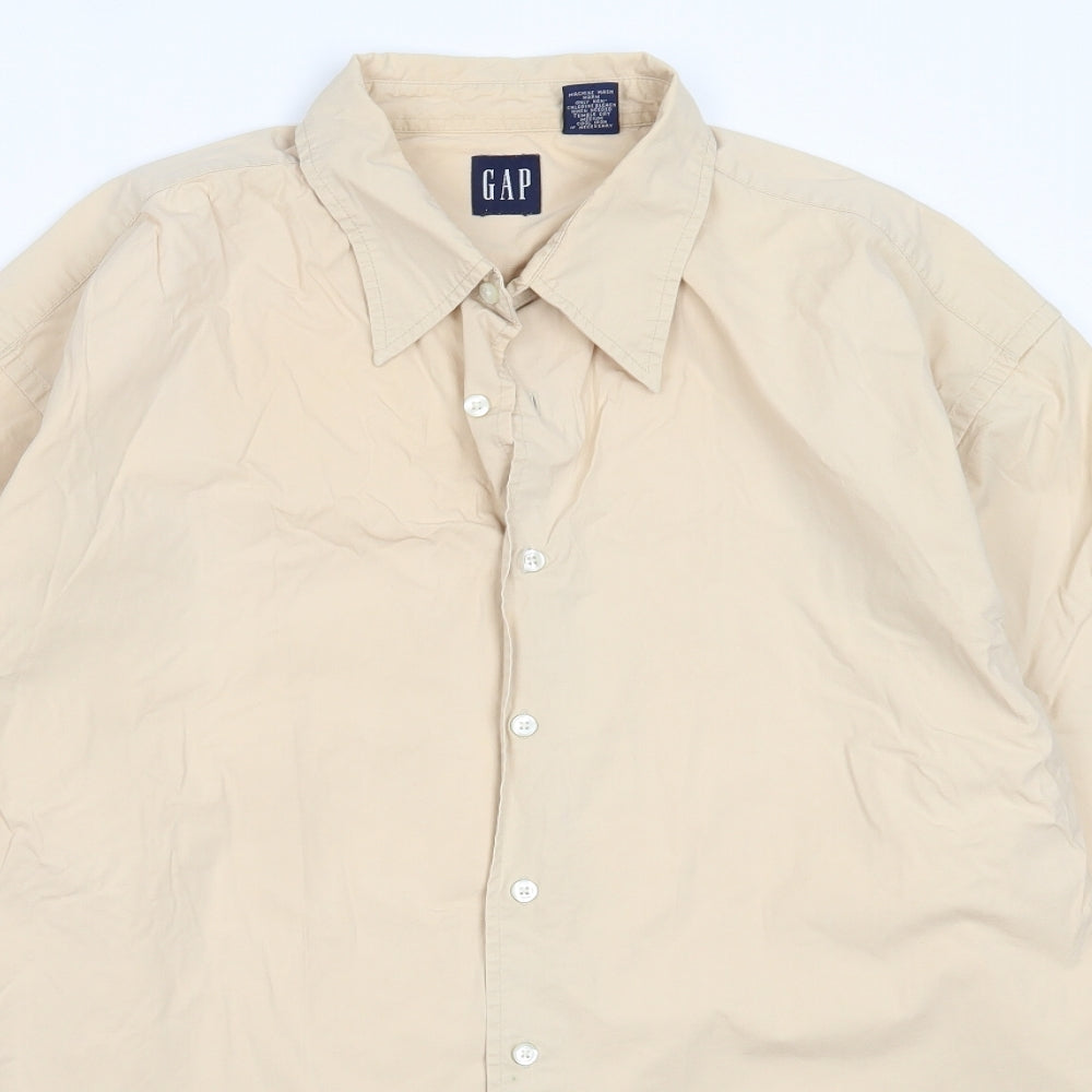 Gap Mens Beige  Cotton  Button-Up Size 2XL Collared
