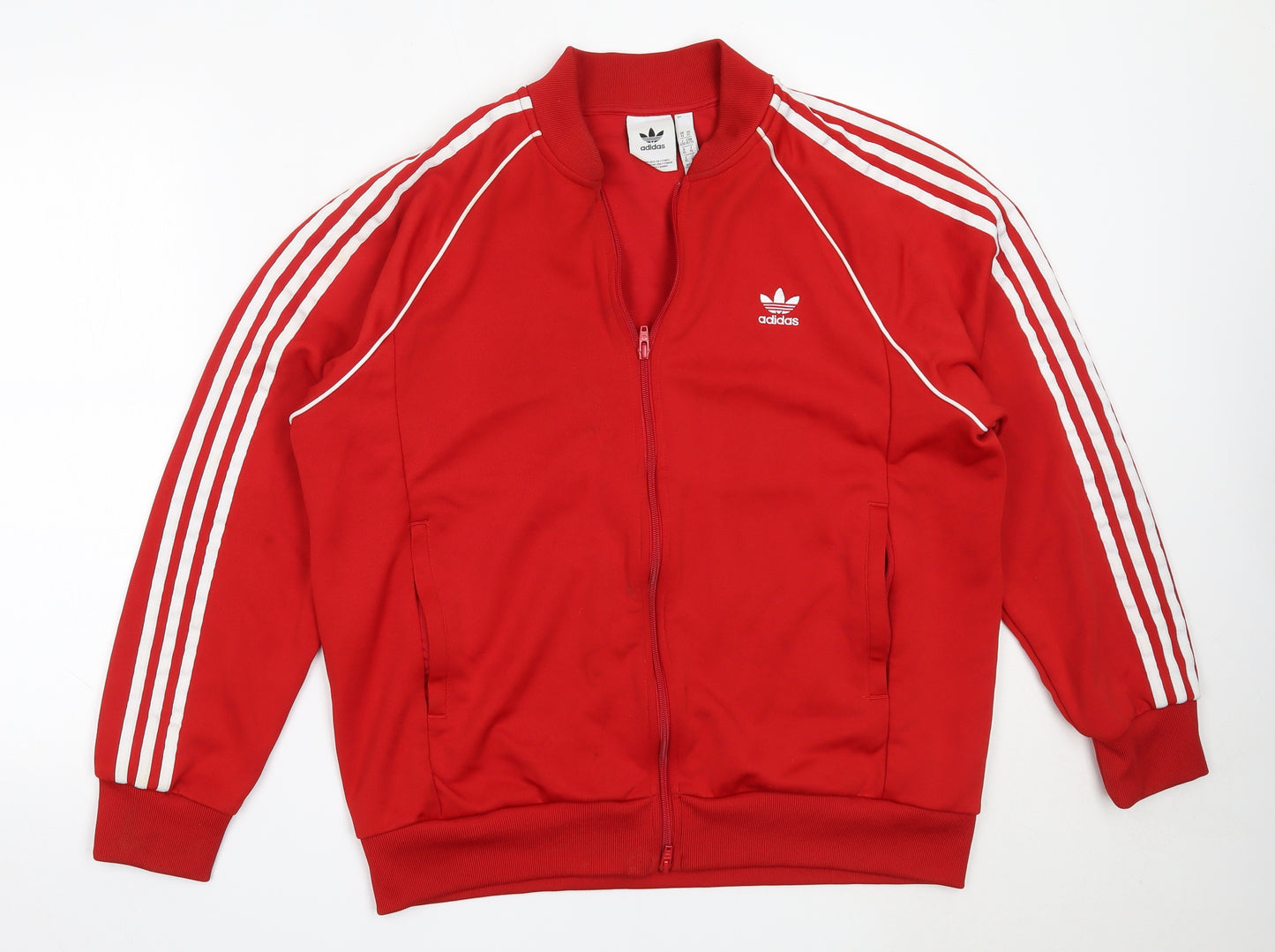 adidas Mens Red  Polyester Full Zip Sweatshirt Size XL