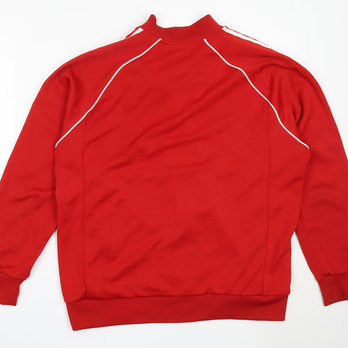 adidas Mens Red  Polyester Full Zip Sweatshirt Size XL