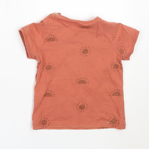 TU Boys Orange  Cotton Basic T-Shirt Size 12-18 Months Round Neck