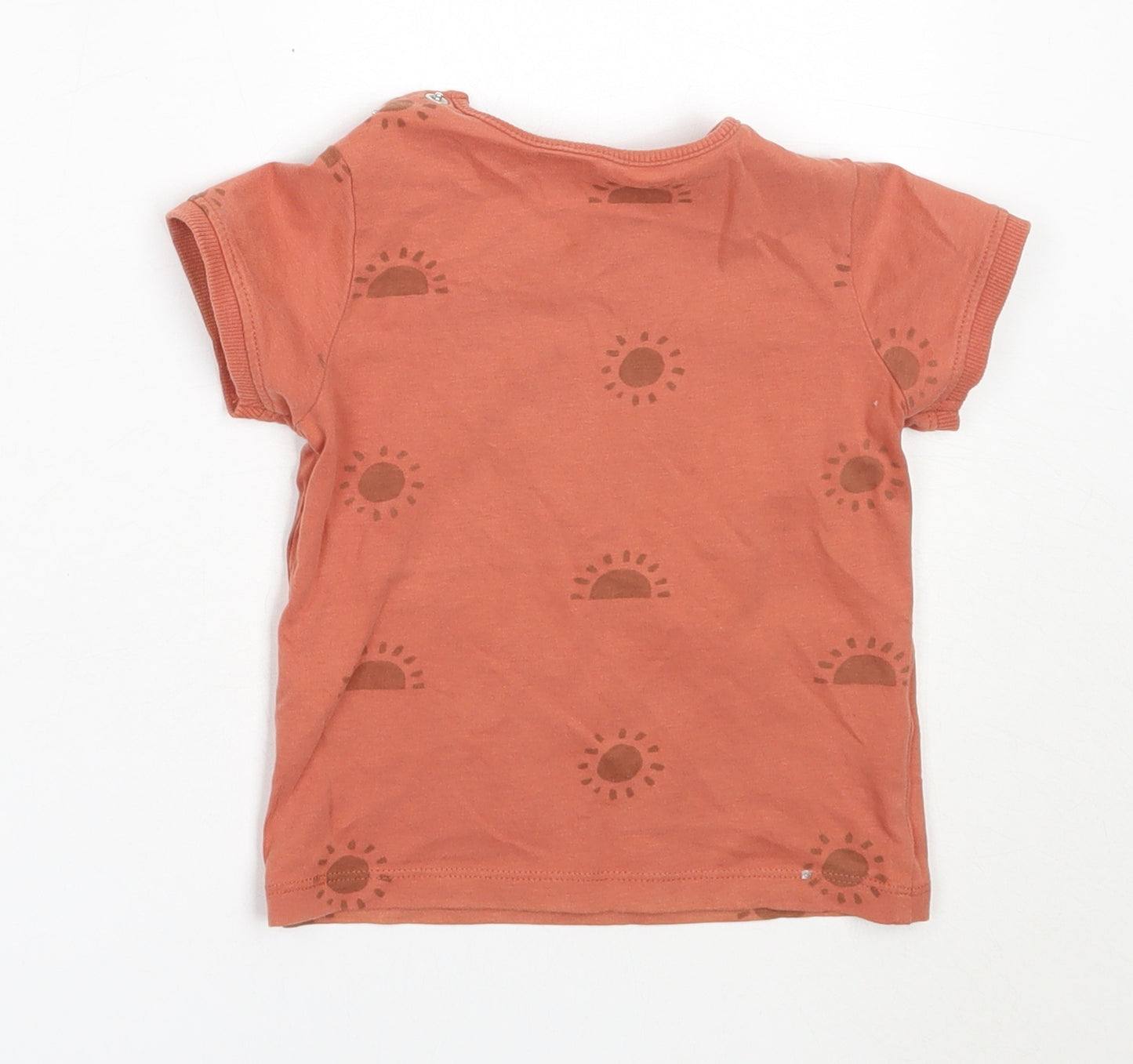TU Boys Orange  Cotton Basic T-Shirt Size 12-18 Months Round Neck