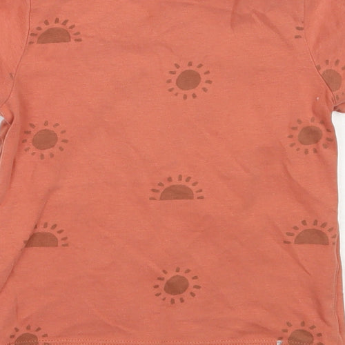 TU Boys Orange  Cotton Basic T-Shirt Size 12-18 Months Round Neck