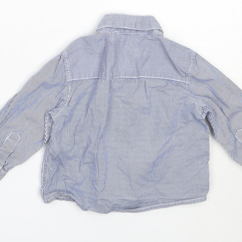 Mini Rebel Boys Blue  Cotton Basic Button-Up Size 12-18 Months Collared
