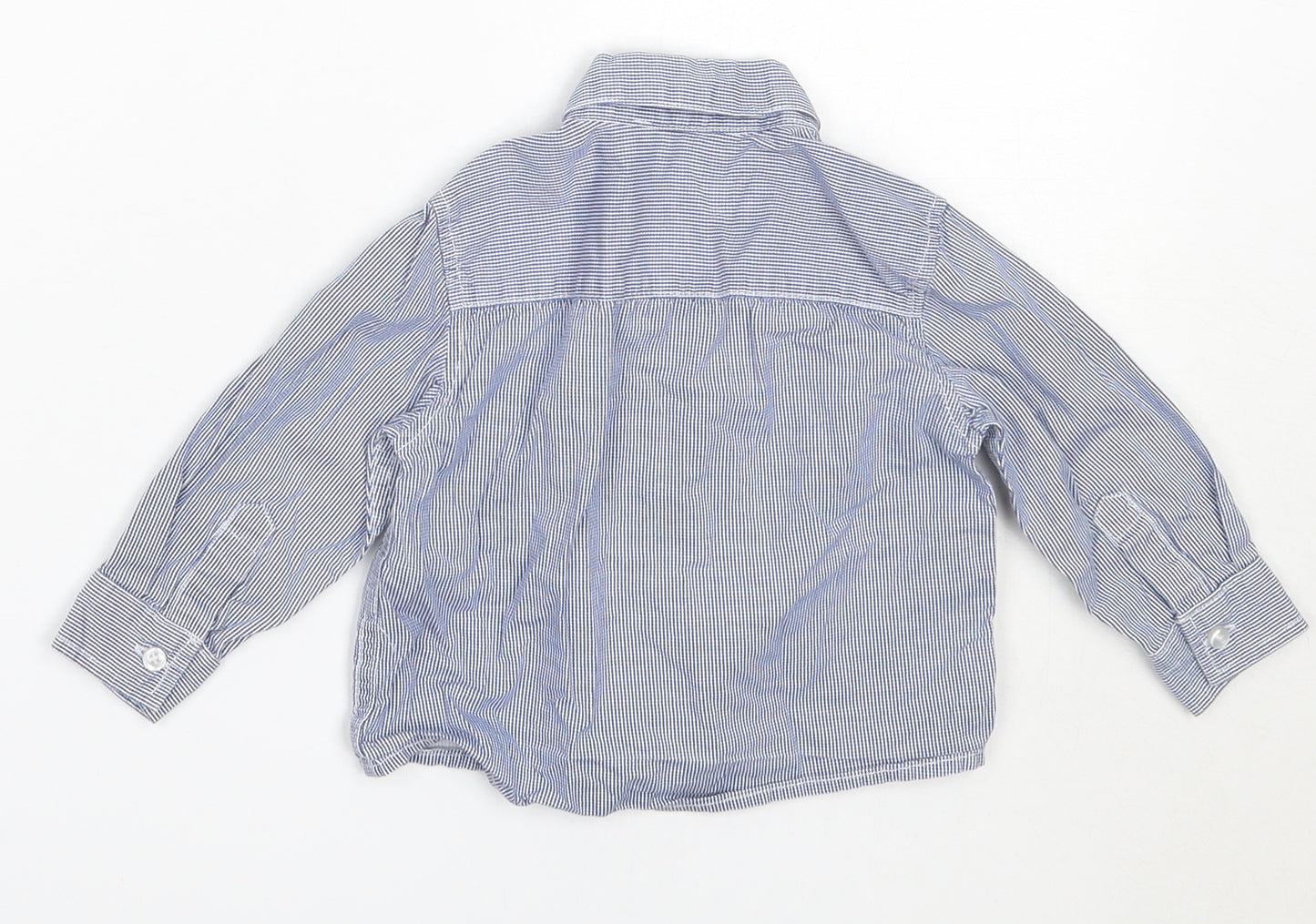 Mini Rebel Boys Blue  Cotton Basic Button-Up Size 12-18 Months Collared