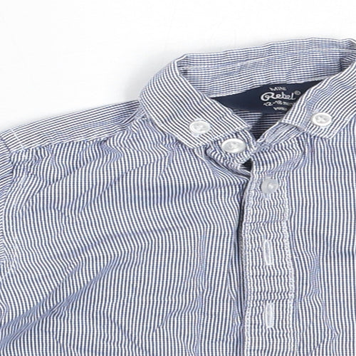 Mini Rebel Boys Blue  Cotton Basic Button-Up Size 12-18 Months Collared