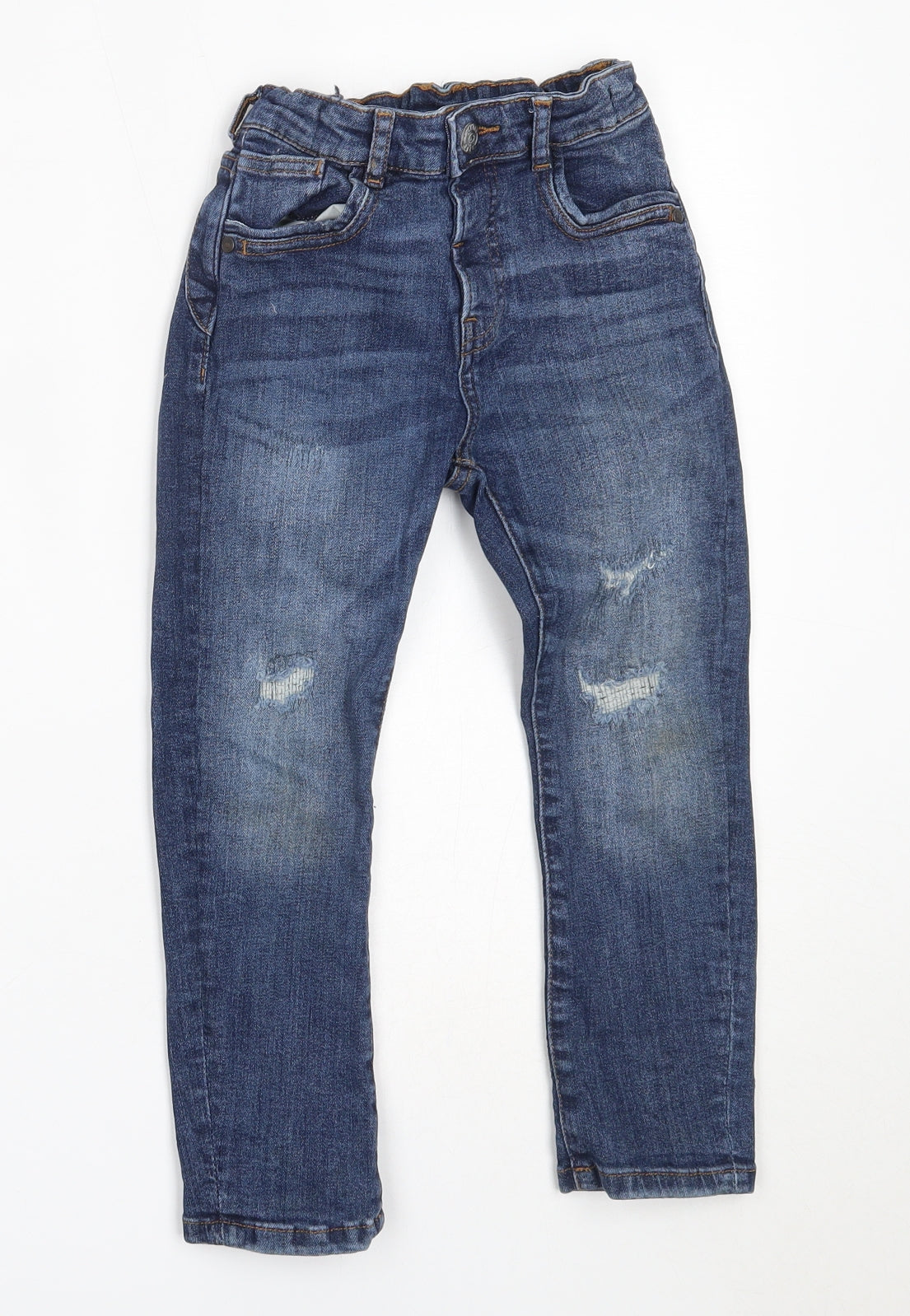 George Boys Blue  Cotton Straight Jeans Size 4-5 Years  Regular