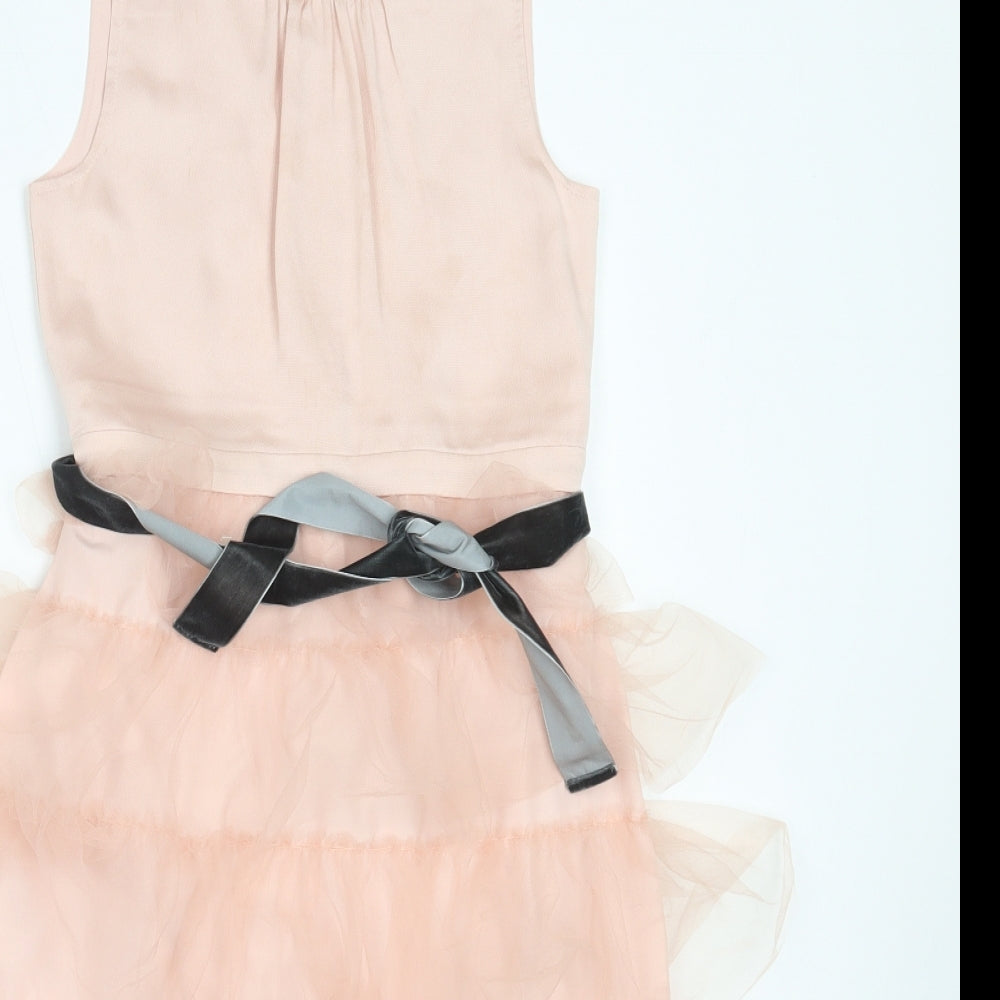 NEXT Girls Pink  Polyester Fit & Flare  Size 8 Years  Round Neck
