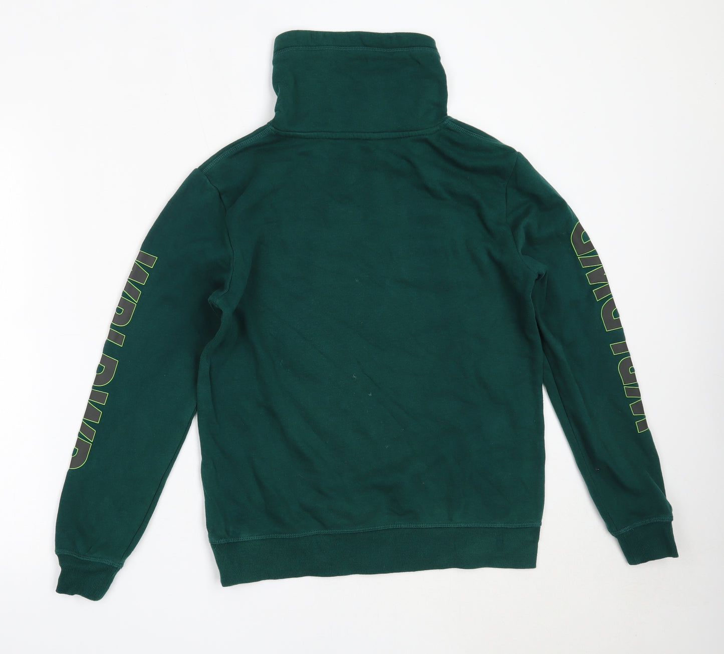 H&M Boys Green  Cotton Pullover Sweatshirt Size 13-14 Years