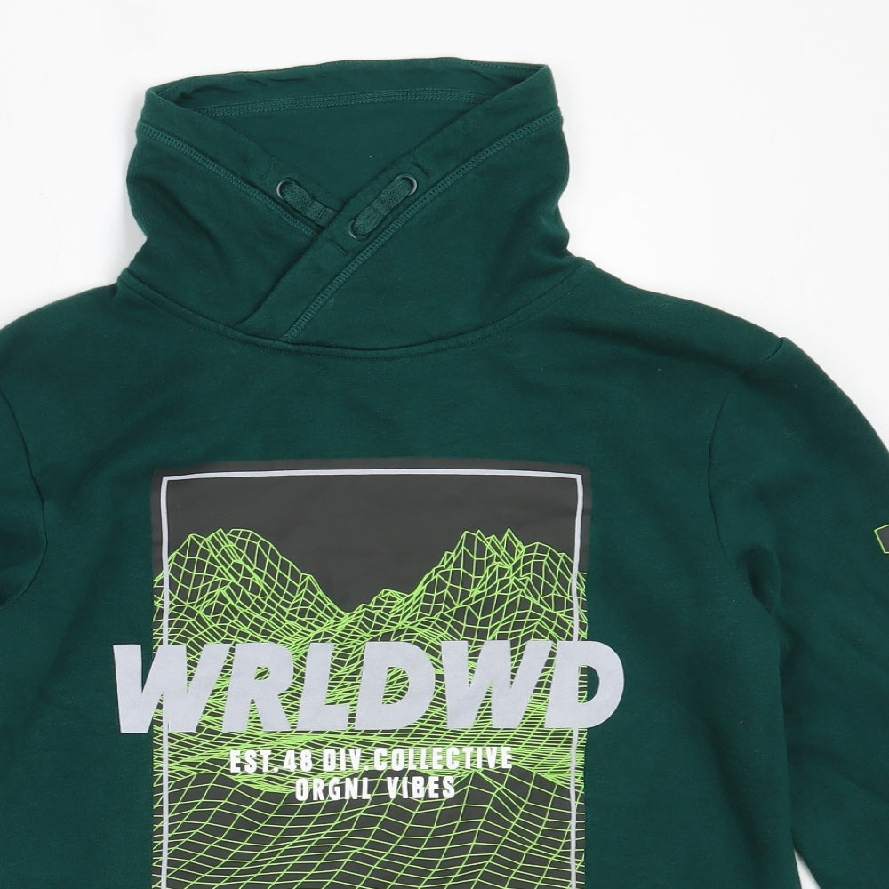 H&M Boys Green  Cotton Pullover Sweatshirt Size 13-14 Years