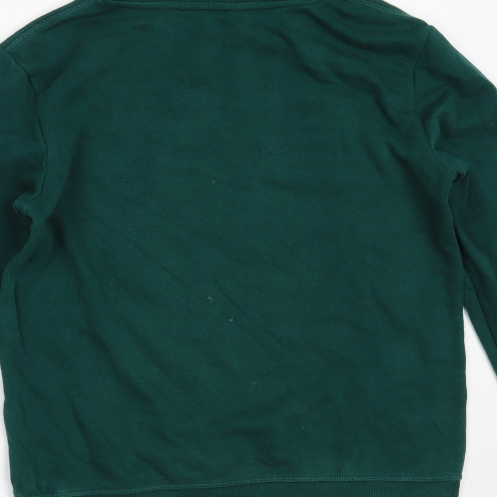 H&M Boys Green  Cotton Pullover Sweatshirt Size 13-14 Years