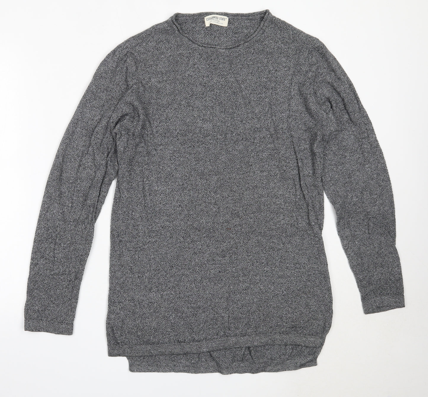 Cedar Wood State Mens Grey Round Neck  Cotton Pullover Jumper Size M