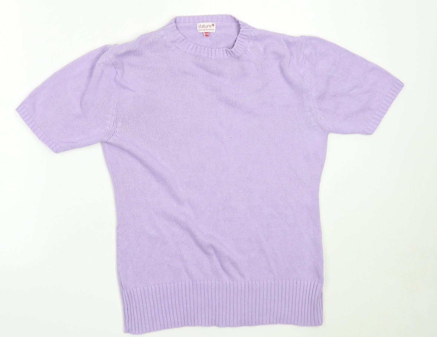 Stature Womens Purple Round Neck  Cotton Pullover Jumper Size 14