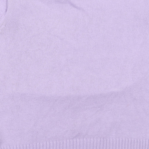 Stature Womens Purple Round Neck  Cotton Pullover Jumper Size 14