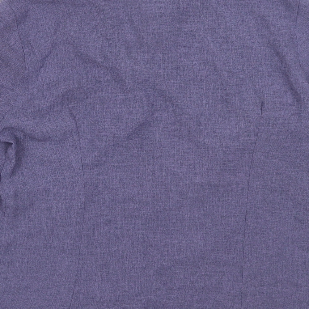 BM Womens Purple  Polyester Basic Button-Up Size 12 Collared