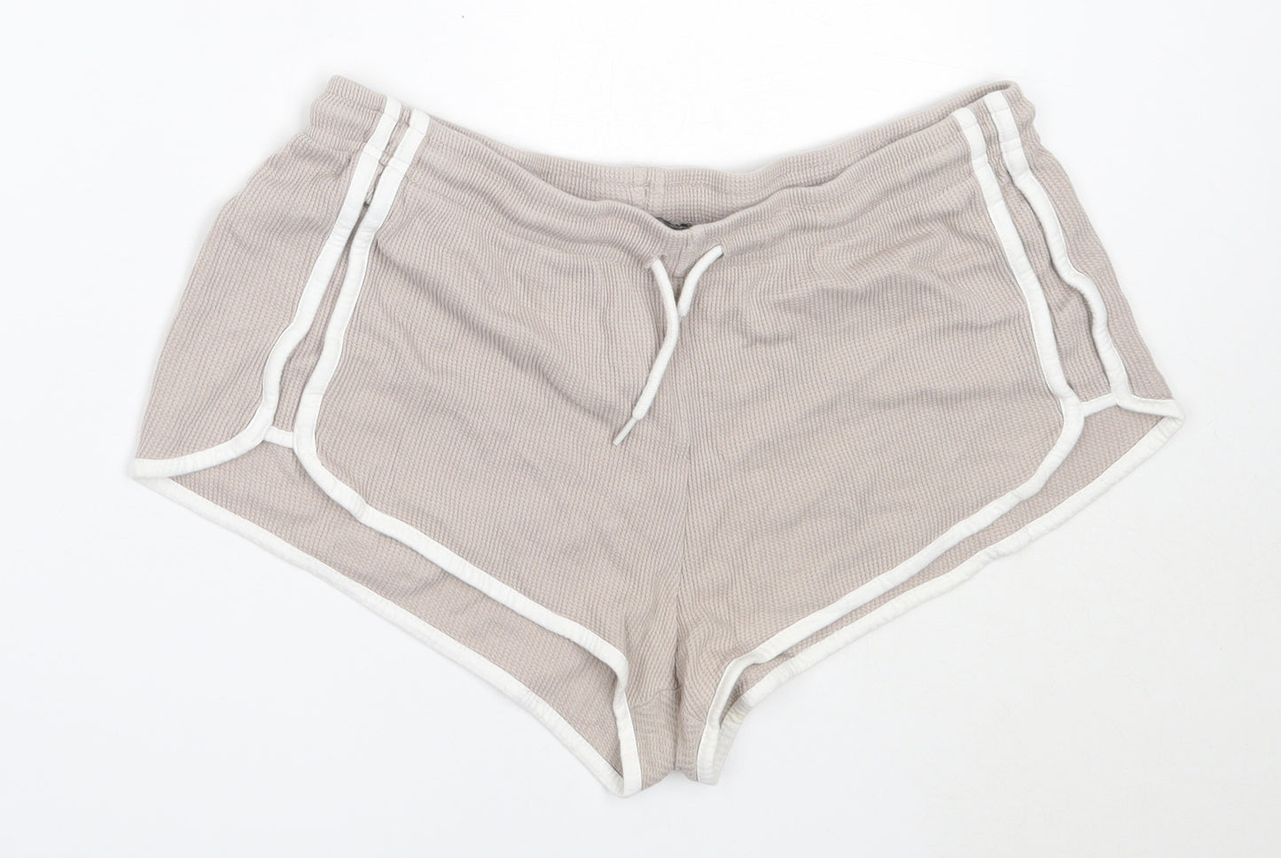 Primark Womens Beige  Cotton Hot Pants Shorts Size M  Regular