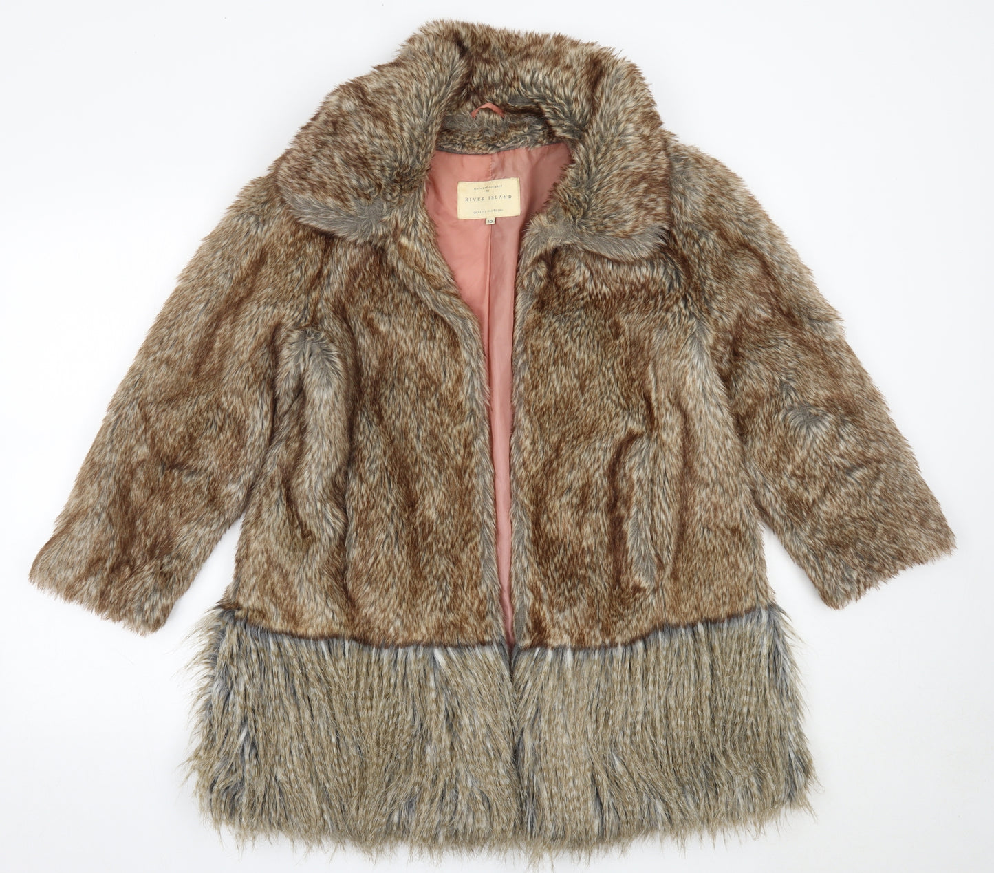 River Island Womens Beige   Overcoat Coat Size 10