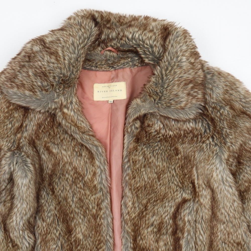 River Island Womens Beige   Overcoat Coat Size 10
