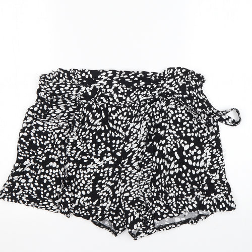 JEFF&CO Womens Multicoloured Animal Print Viscose Paperbag Shorts Size 12 L3 in Regular