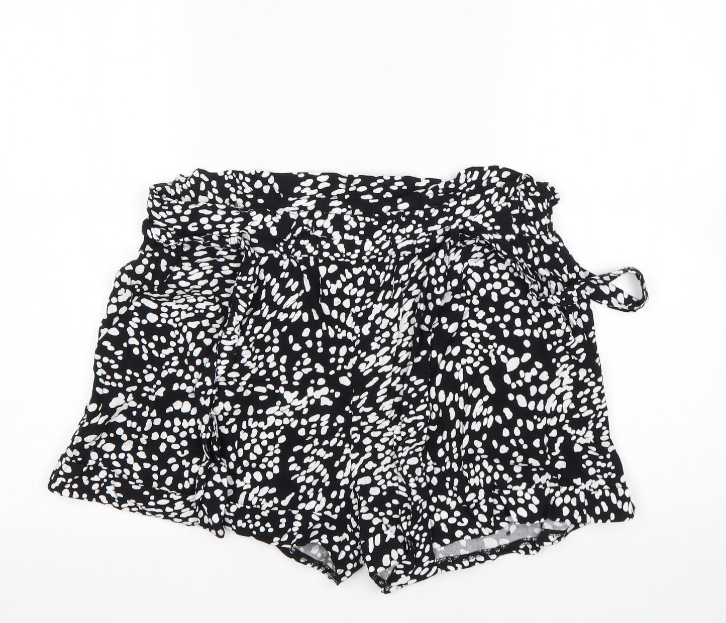 JEFF&CO Womens Multicoloured Animal Print Viscose Paperbag Shorts Size 12 L3 in Regular