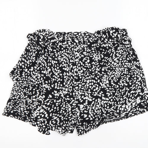 JEFF&CO Womens Multicoloured Animal Print Viscose Paperbag Shorts Size 12 L3 in Regular