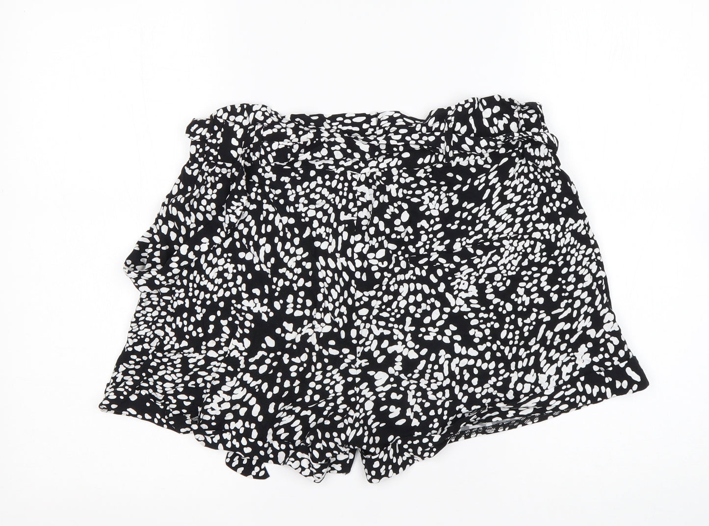 JEFF&CO Womens Multicoloured Animal Print Viscose Paperbag Shorts Size 12 L3 in Regular