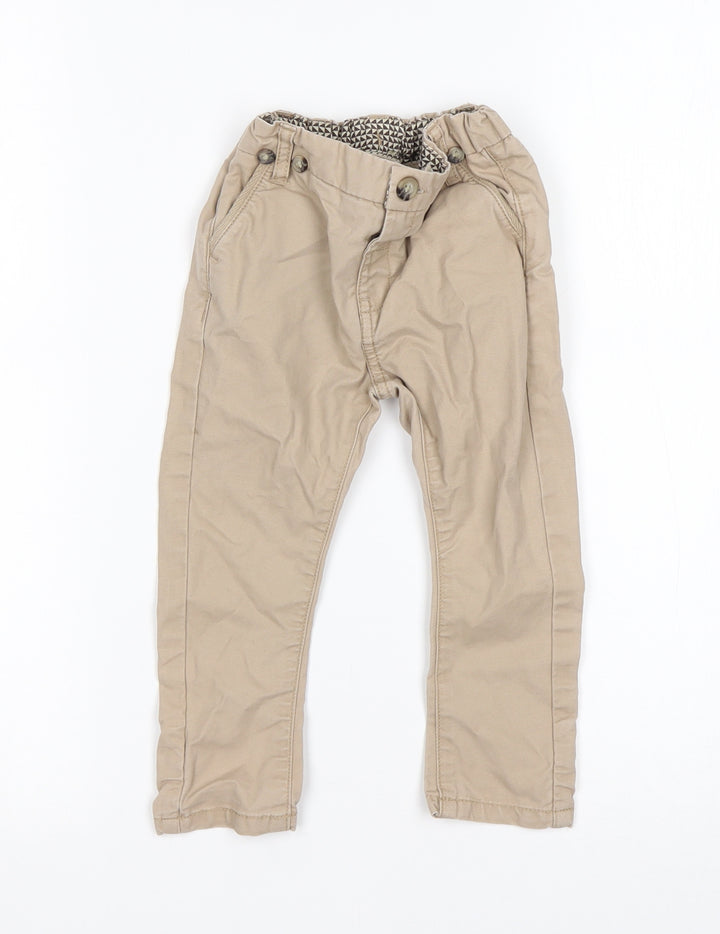 Matalan Boys Beige  Cotton Capri Trousers Size 12-18 Months