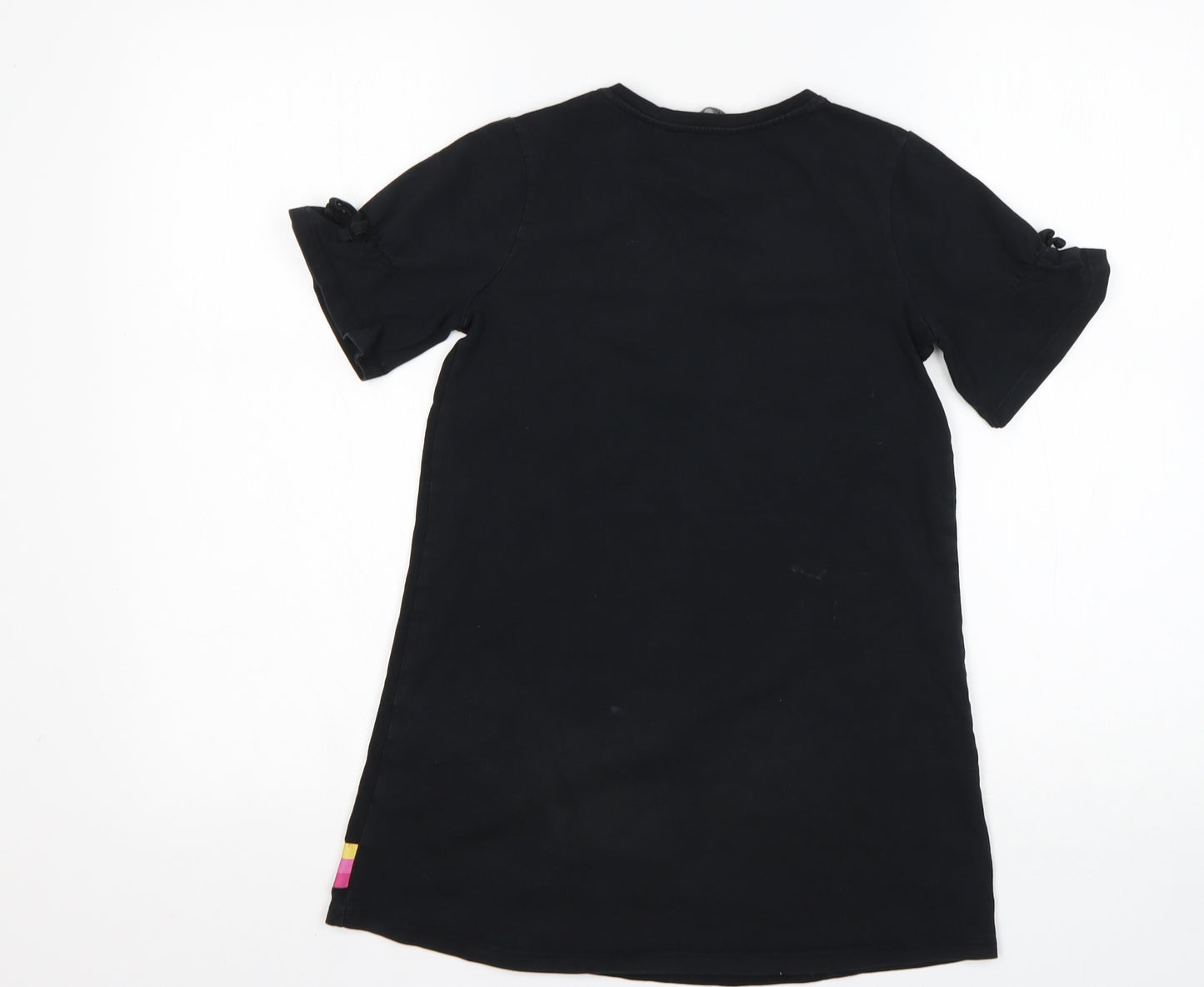 George Girls Black  Cotton T-Shirt Dress  Size 7-8 Years  Round Neck