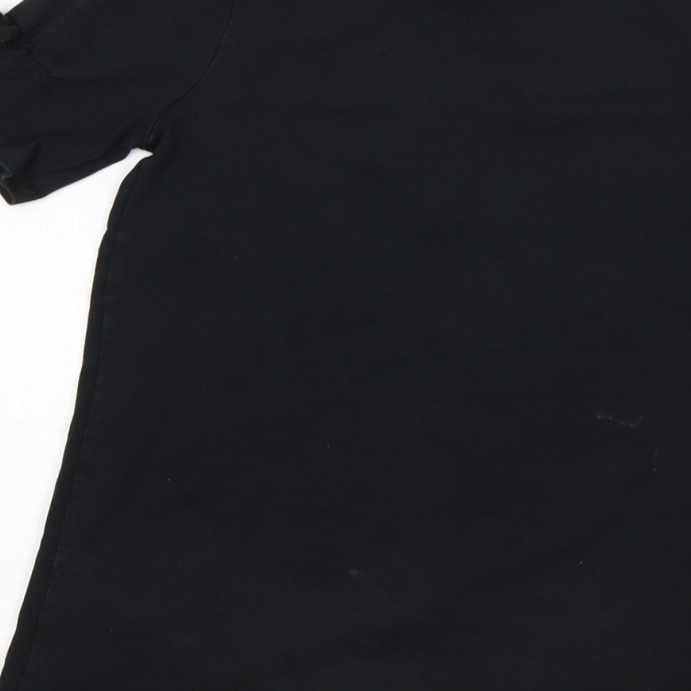 George Girls Black  Cotton T-Shirt Dress  Size 7-8 Years  Round Neck