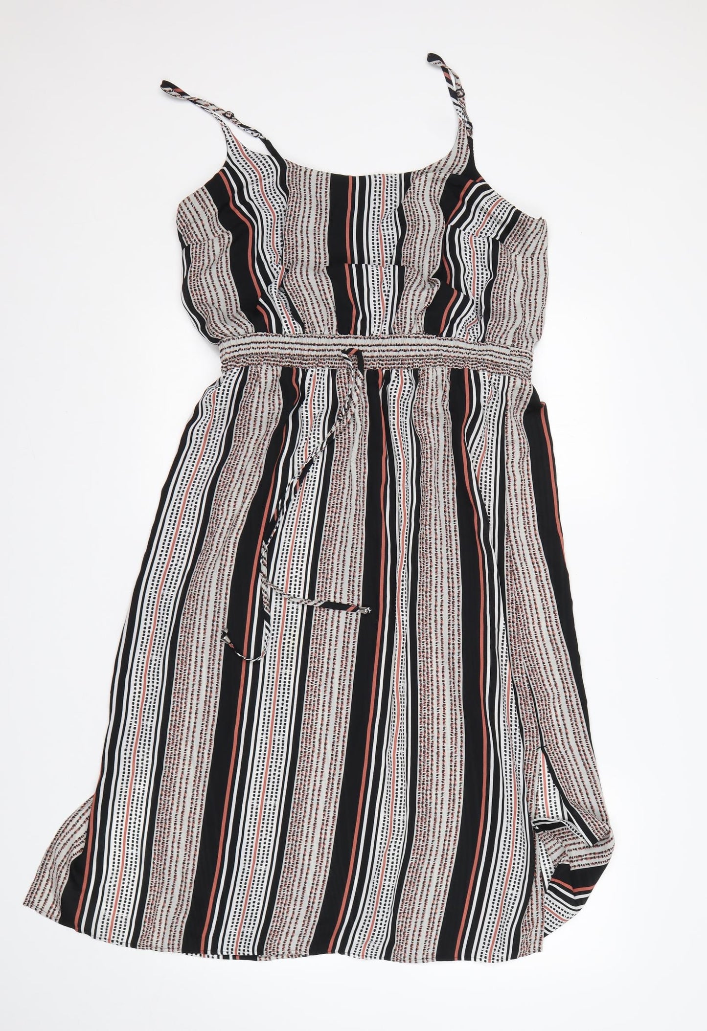 George Womens Multicoloured Striped Polyester Tank Dress  Size 14  Round Neck