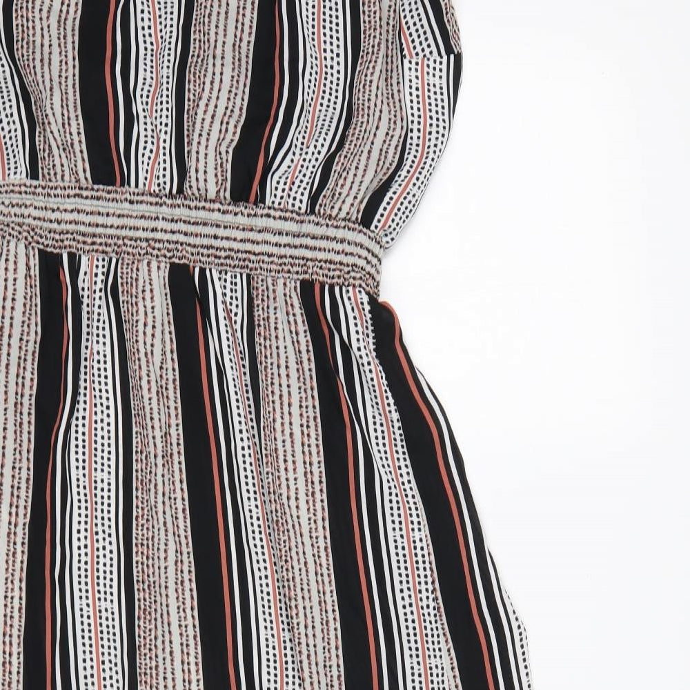 George Womens Multicoloured Striped Polyester Tank Dress  Size 14  Round Neck
