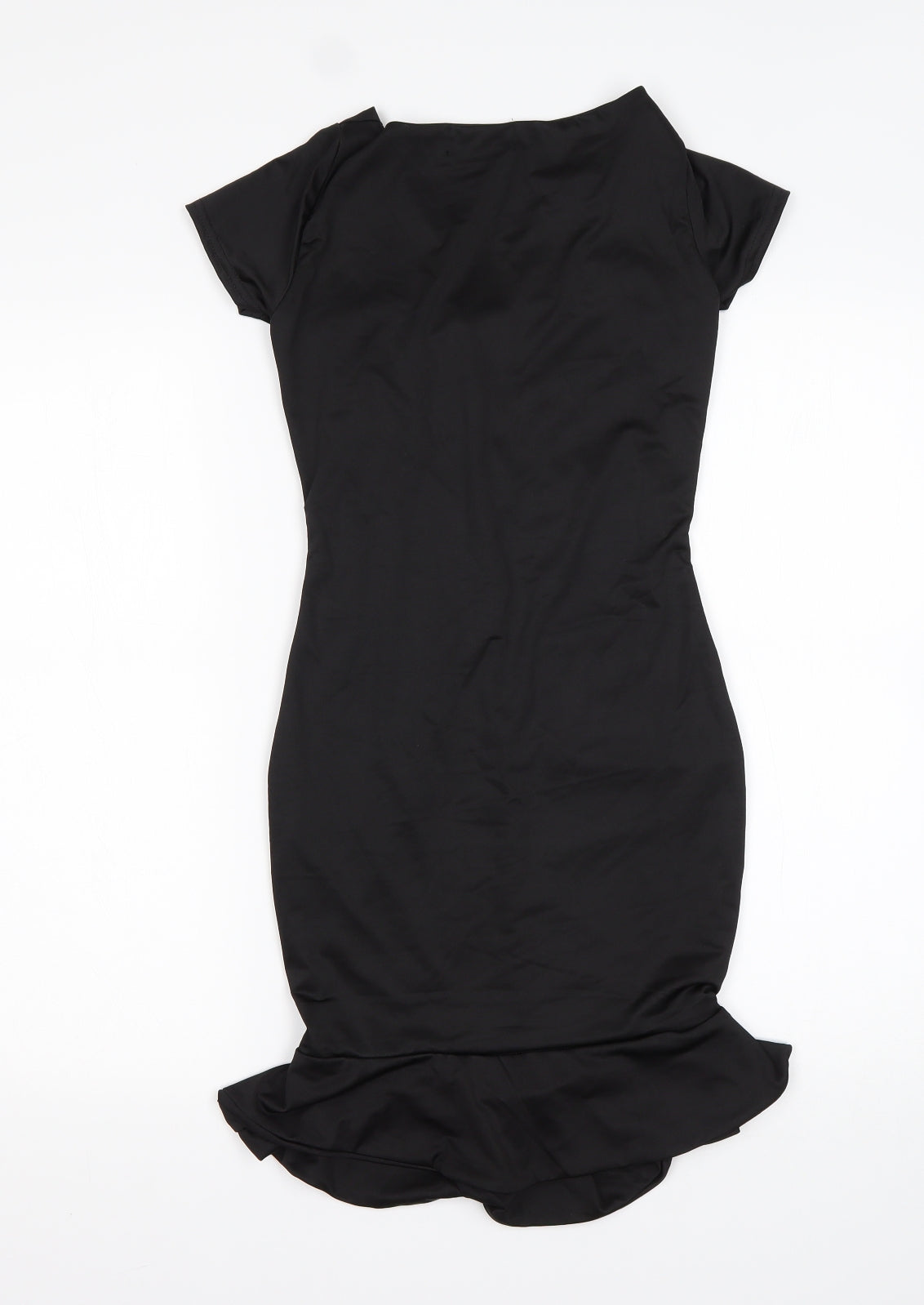 PRETTYLITTLETHING Womens Black  Polyester Bodycon  Size 10  V-Neck