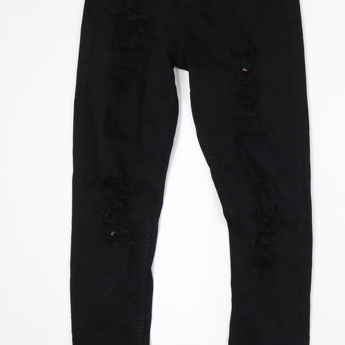 PRETTYLITTLETHING Womens Black  Cotton Skinny Jeans Size 8 L29 in Regular