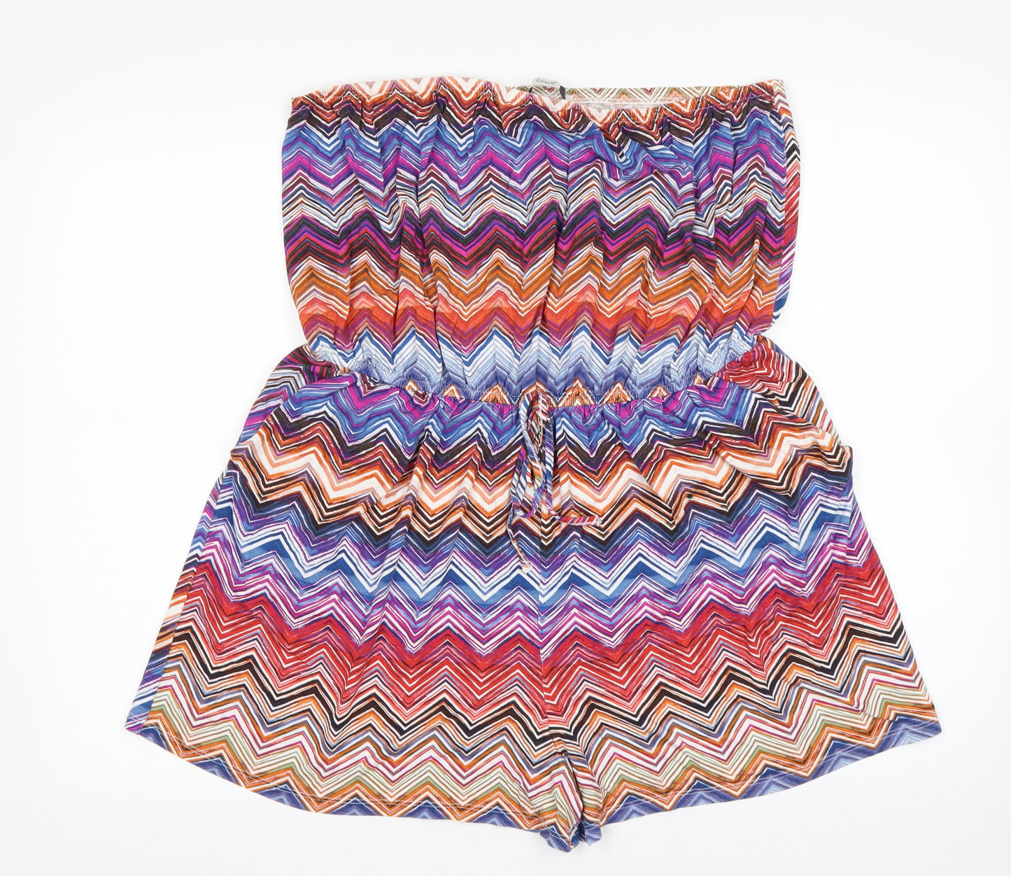 George Womens Multicoloured Striped Viscose Playsuit One-Piece Size L L4 in
