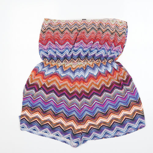 George Womens Multicoloured Striped Viscose Playsuit One-Piece Size L L4 in