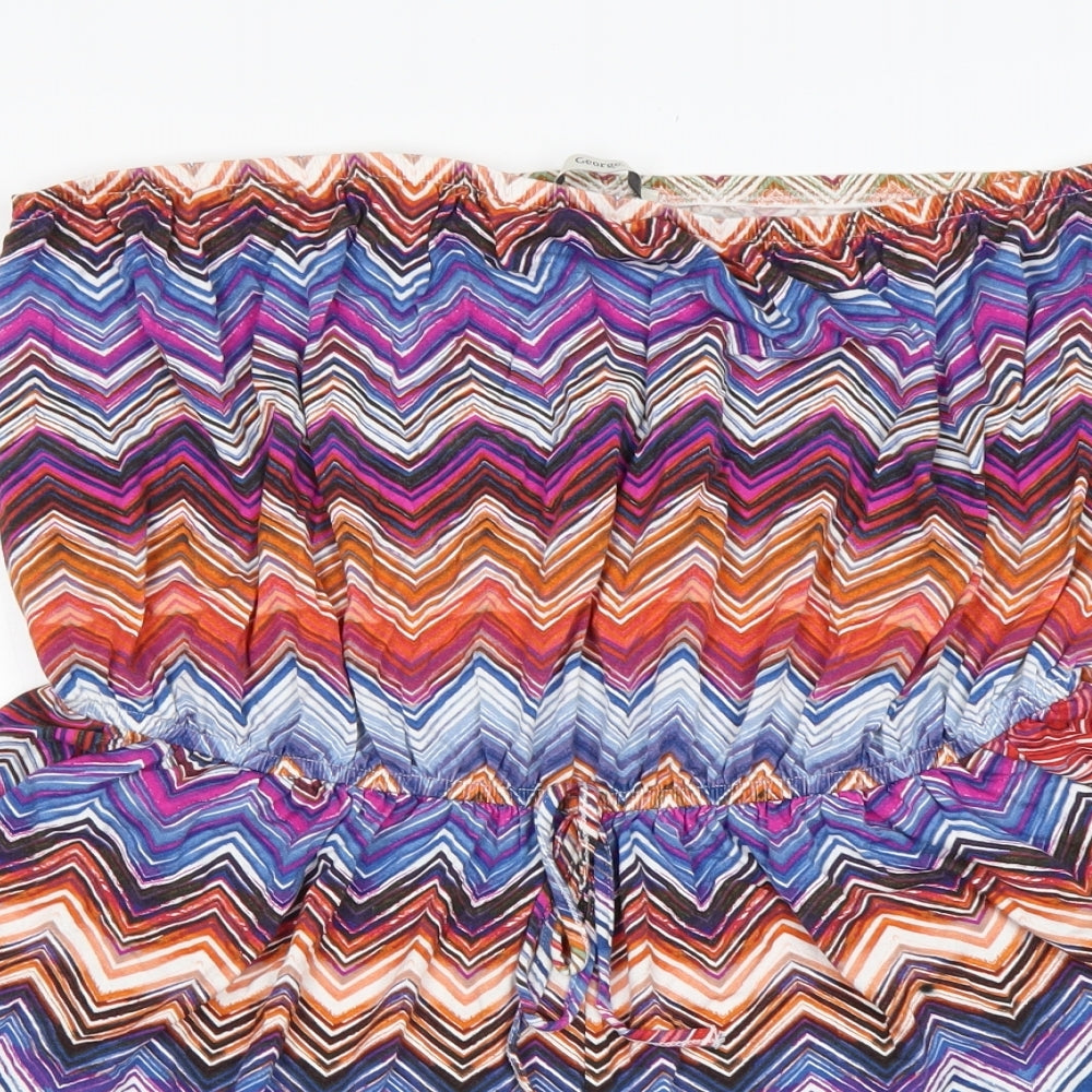George Womens Multicoloured Striped Viscose Playsuit One-Piece Size L L4 in