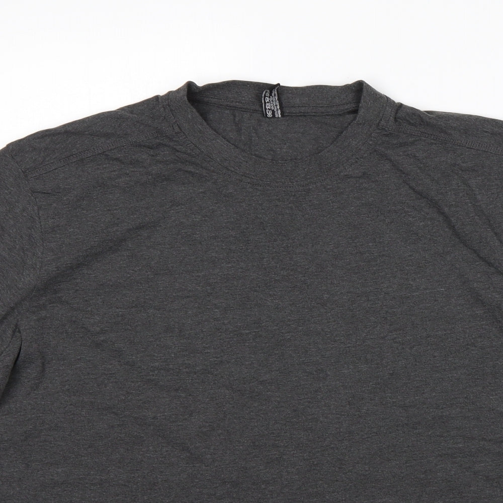 Donnay Mens Grey  Cotton  T-Shirt Size L Round Neck