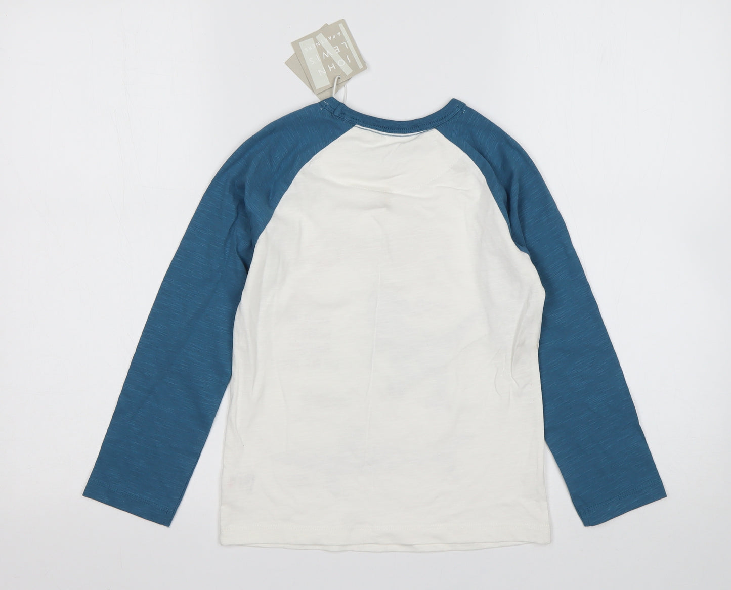 John Lewis Boys Multicoloured  Cotton Basic T-Shirt Size 7 Years Round Neck